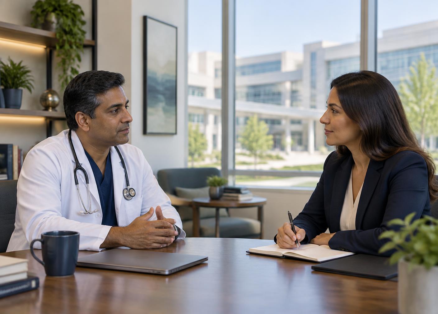 Healthcare professional in a career consultation